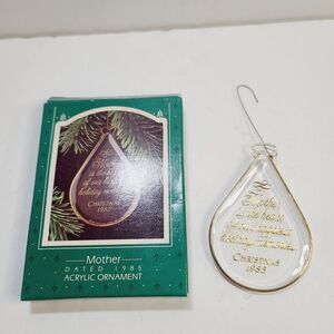 Vintage 1985 Hallmark Mother Keepsake Acrylic Ornament